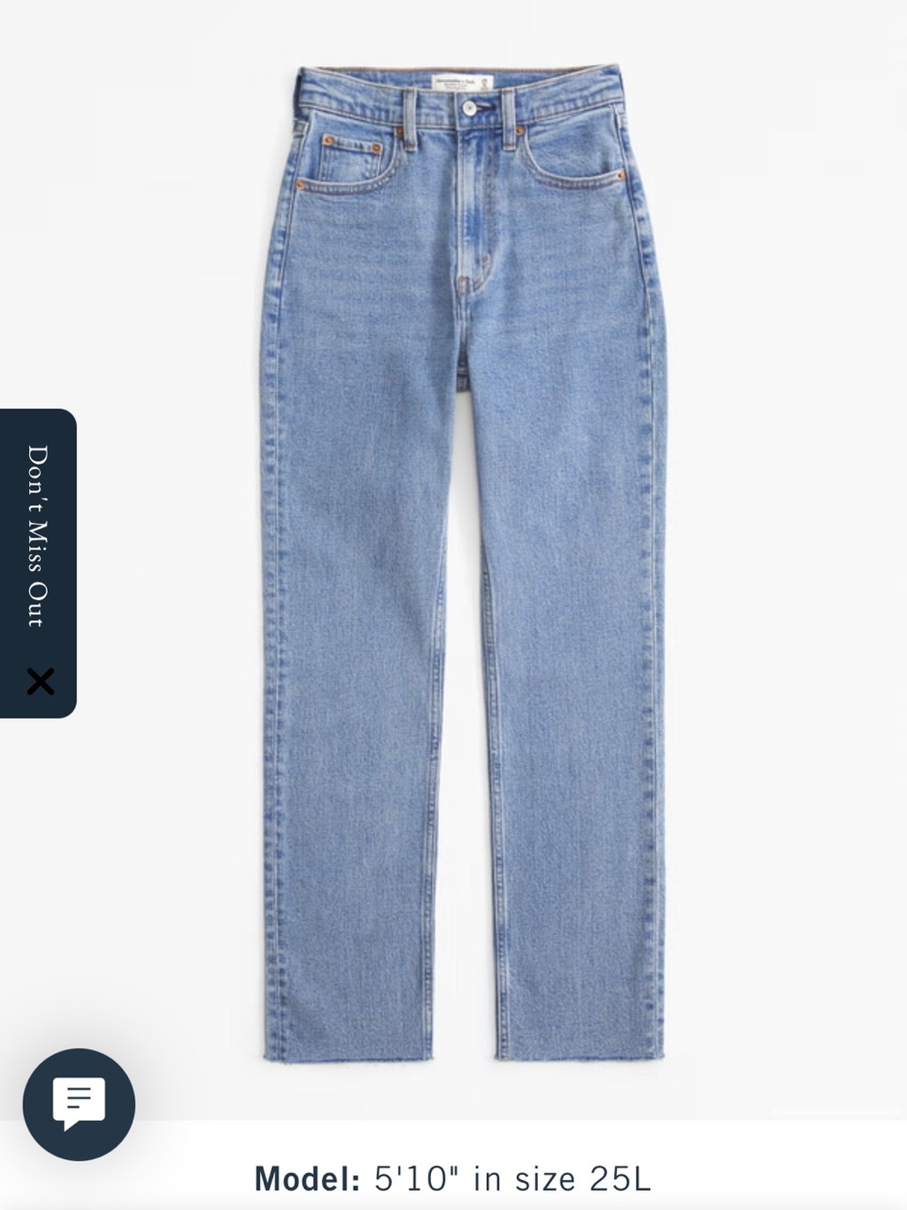 Abercrombie The Ankle Straight Ultra High Rise Curve Love Jeans